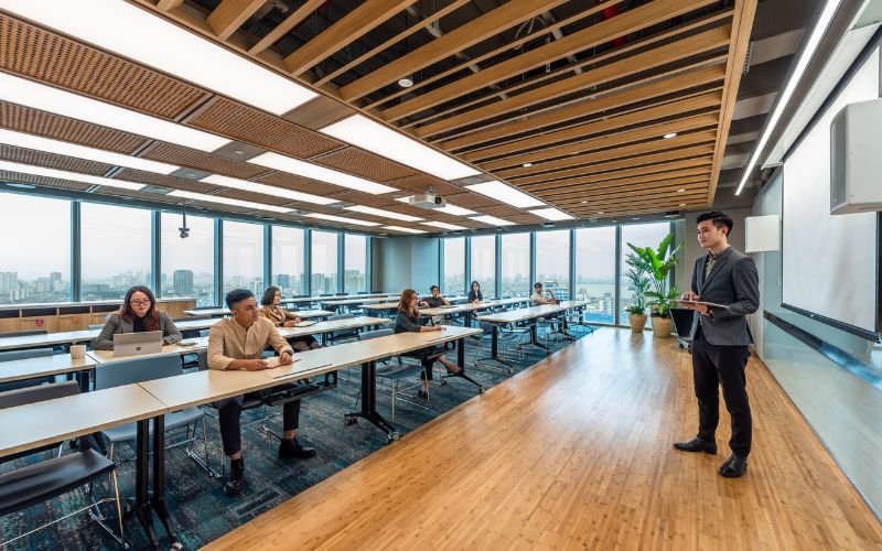 A local workspace can support communication, market research, and business relationship-building in Vietnam.